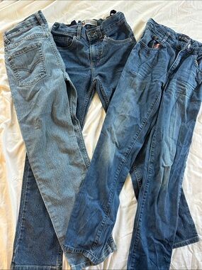 Mini Boden Men's Straight Jeans Trio in Light and Dark Blue